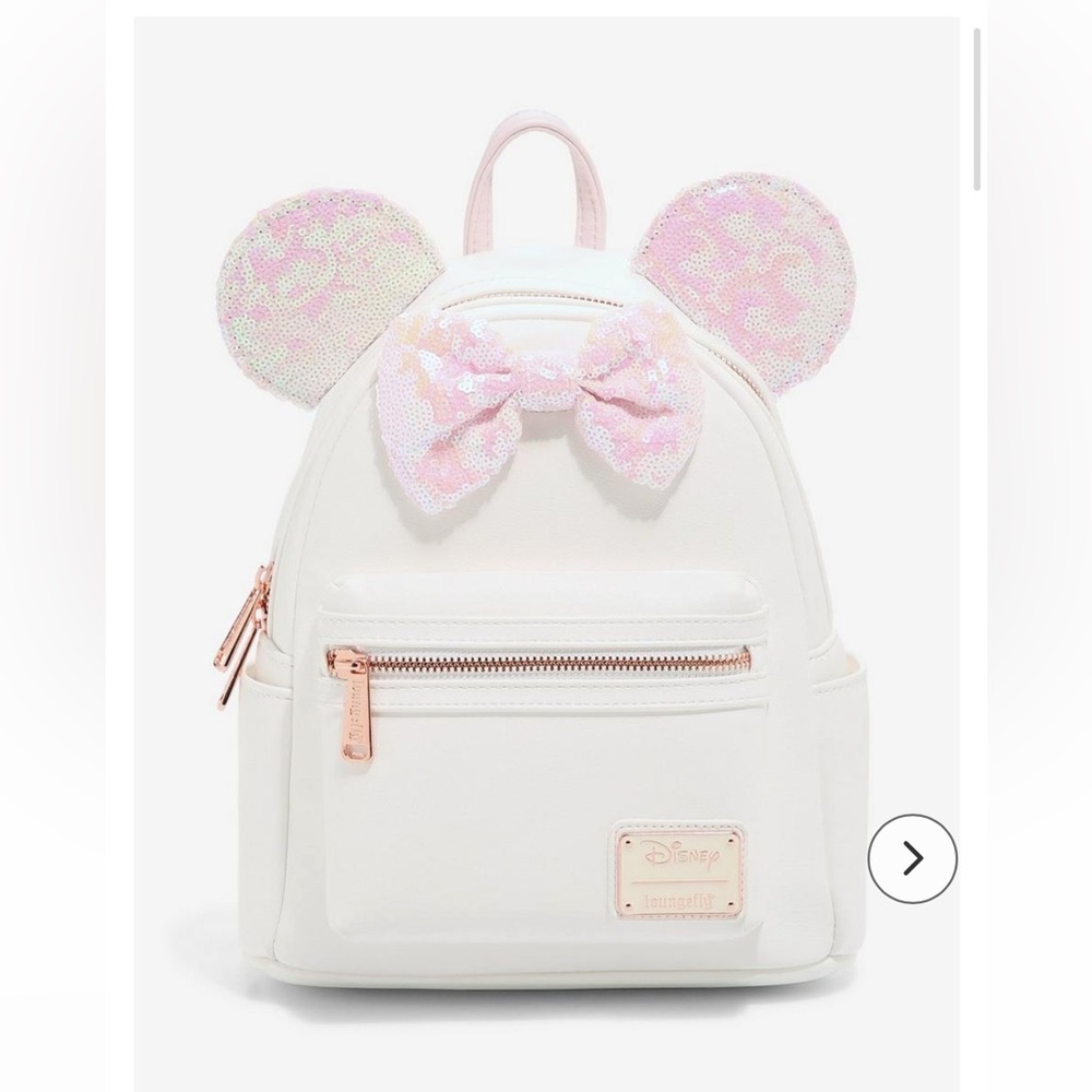 Loungefly White and Pink Minnie Mouse Backpack
